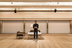 Sydney Opera House, Rayyane Tabet, 'Dear Mr. Utzon' (2018). Performance, podcast, 45 mins, reproduced 'Bring Utzon Back' leaflets. Installation view: 21st Biennale of Sydney, Sydney Opera House, Sydney. Courtesy the artist and Sfeir-Semler Gallery, Hamburg and Beirut. Photo: silversalt photography.